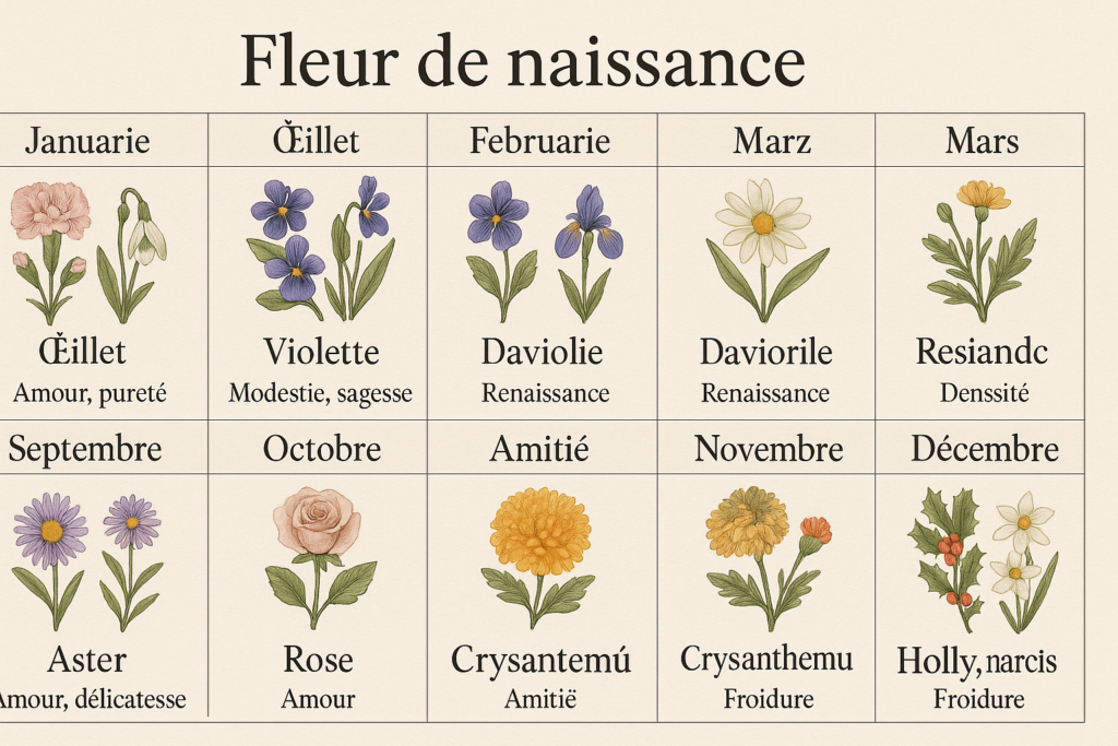 Fleurs de naissance : symbole de chaque mois de l’année